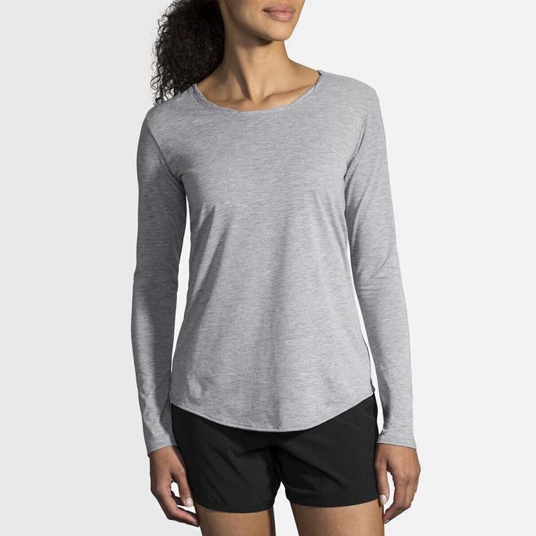 Brooks Distance - Camisetas Manga Larga Mujer - Gris (WD1379205)